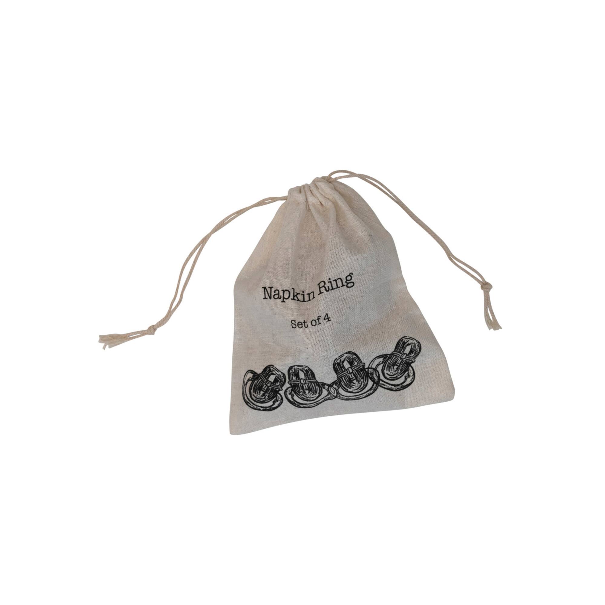 Hello Honey® Boho Woven Bamboo Napkin Ring Set